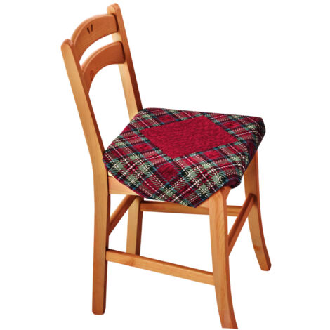Set Cuscini Coprisedia Imbottiti Cinigliati Sfoderabili Modello Tartan Bordeaux