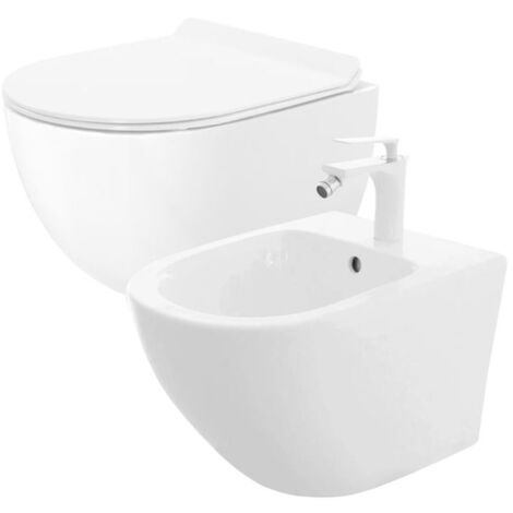 SET CUVETTE WC + BIDET CARTER WHITE
