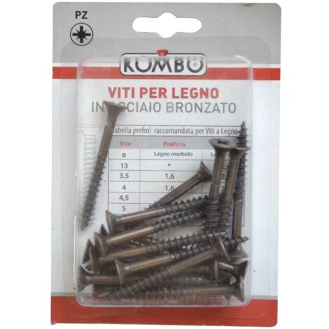 SET DA 14 PZ VITI A LEGNO 5.0 X 60/35 BRONZATA IMPRONTA