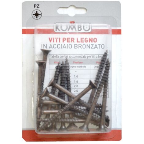 SET DA 18 PZ VITI A LEGNO 5.0 X 50/30 BRONZATA IMPRONTA