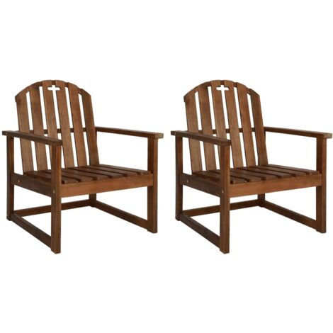 Set da 2 eleganti sedie da patio in robusto legno massello vari colori colore : Marrone