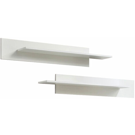 Set da 2 Mensole da Muro  Pensili  Espositori  Ripiano Sospeso a Parete  Mensole da Parete  100x20x20cm  Modelo Luke  Bianco Finitura Opaca