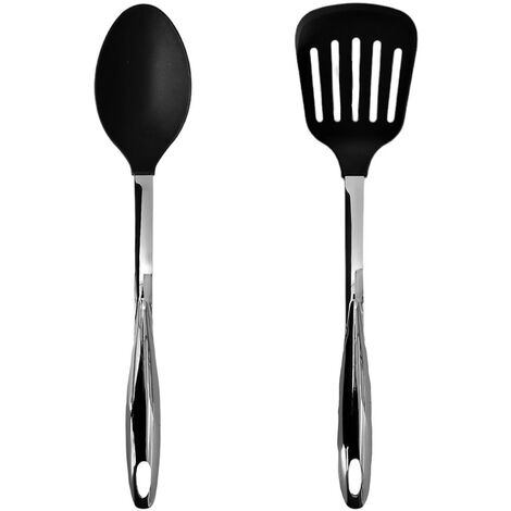 Set da 2 mestoli cucina cucchiaione pala lasagna per padelle tegami casseruole antiaderenti antigraffio Made in Italy