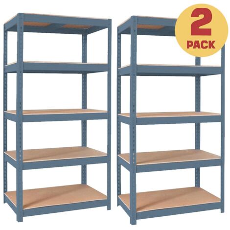 Set da 2 scaffali metallici 150x75x30 cm, cedro