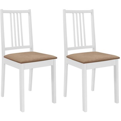 Set da 2 sedie da pranzo robuste ed eleganti con schienale alto vari colori colore : bianco-marrone