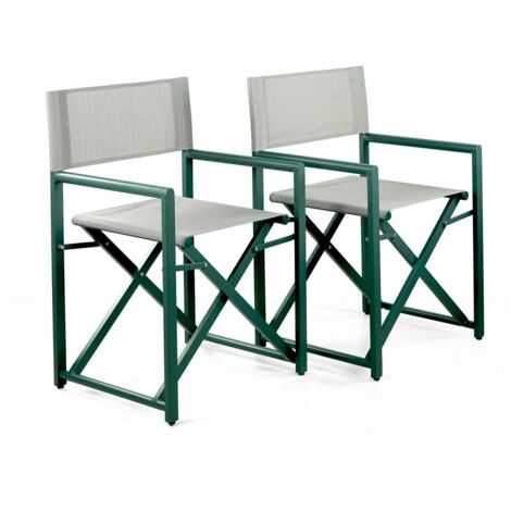 Set da 2 sedie regista in alluminio richiudibili verde - Gilda