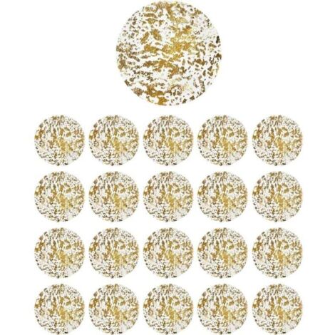 Set da 20 pezzi di tovaglie rotonde con motivo in lamina d'oro, tovagliette in rete scintillante, accessori per matrimoni e feste di compleanno