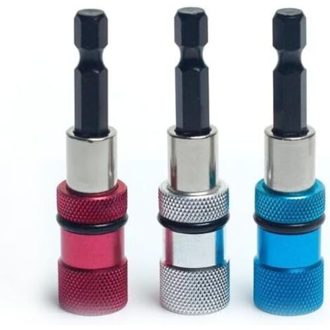 Set da 3 pezzi comprendente un portapunte magnetico per cacciavite esagonale profondo 1/4 di pollice, un cacciavite esagonale con prolunga per trapano e punte per cacciavite.
