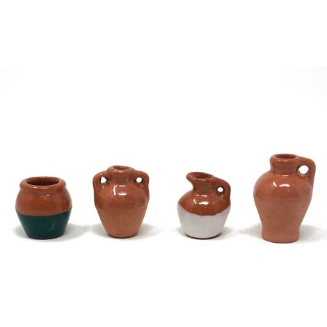 Set da 4 Pezzi di Anfore Smaltate per Presepe 86754