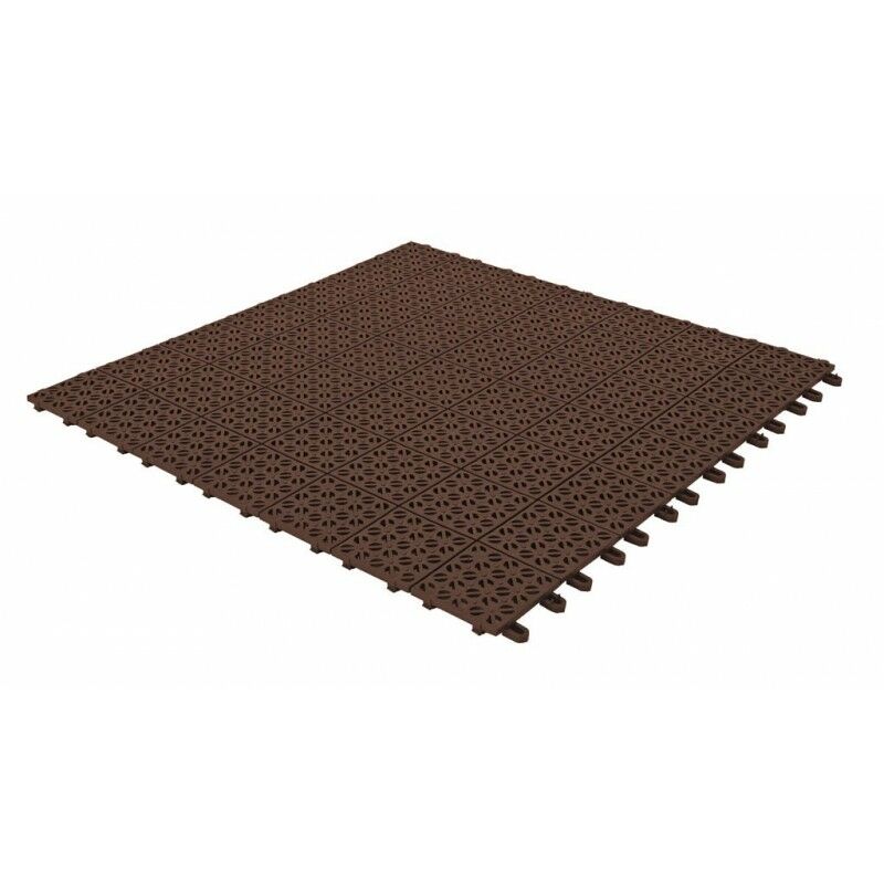 Set da 4 Piastrelle Flessibili in Plastica 55,5 x 55,5 cm da esterno, drenanti e autobloccanti Caffè - Caffè