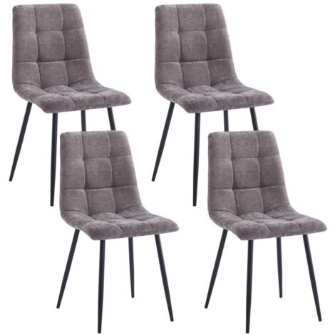 Set da 4 sedie ergonomiche in tessuto marrone - Chris