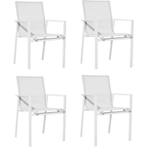 Set da 4 sedie in alluminio da esterno Selly bianche