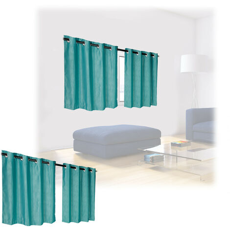 Set da 4 Tende, Oscuranti & Opache, Camera da Letto & Salotto, in Stoffa con  Anelli, 90x135 cm, Verdi