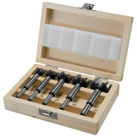Set da 5 pezzi di punte a fresa con gambo di Ø 8 mm in cassetta di legno