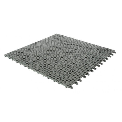 Set da 50 Piastrelle in Plastica Flessibili Drenanti 55,5 x 55,5 cm da Esterno Giardino 15,4 m2 colore: Grigio