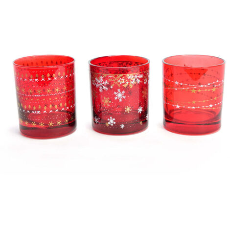 Set da 6 bicchieri in vetro "Royal Stars" da 300 cL Ø 8.3 x h 9 cm -Rosso