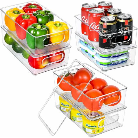 Contenitori per Organizer per frigorifero in plastica trasparente  frigorifero per alimenti dispensa congelatore portauovo scatola di  immagazzinaggio