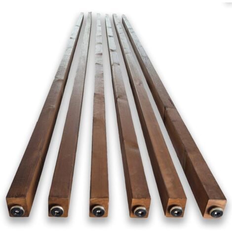 Set da 6 Listelli Decorativi per Muro, Soffitto, Divisori, da 45x60x300 cm, color Teak
