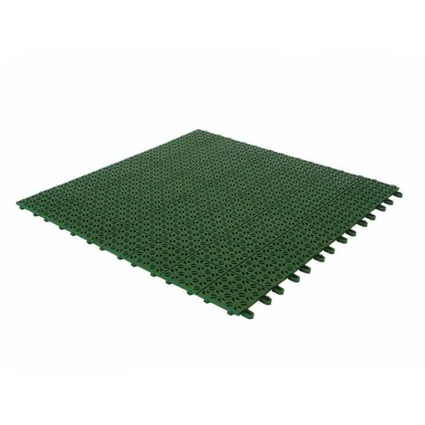 Set da 6 Piastrelle Flessibili in Plastica 55,5 x 55,5 cm da esterno, drenanti e autobloccanti Verde - Verde