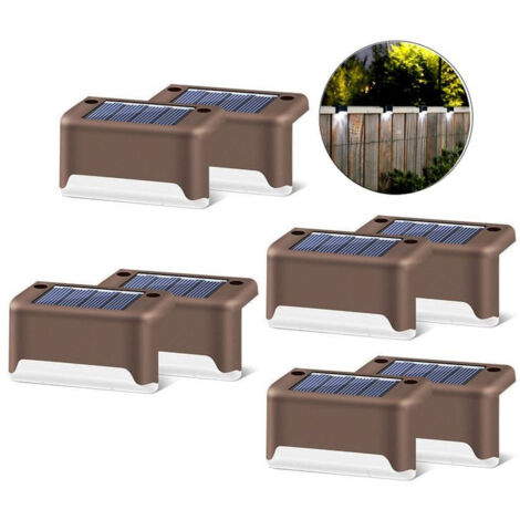 Set da 8 lampade LED solari impermeabili – installazione semplice con viti o nastro adesivo – per scale, ringhiere, giardino