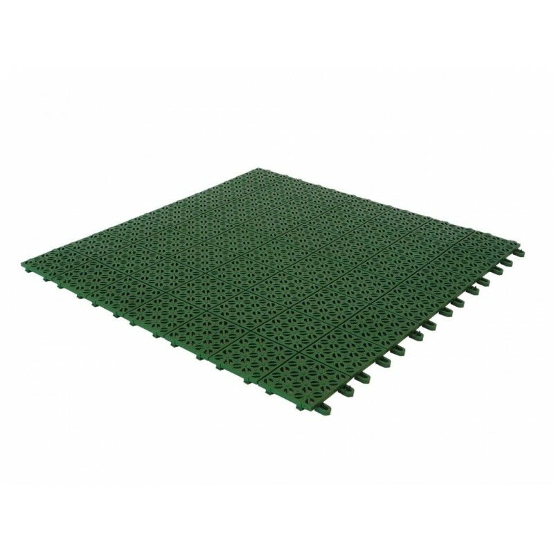 Set da 9 Piastrelle Flessibili in Plastica 55,5 x 55,5 cm da esterno, drenanti e autobloccanti Verde - Verde