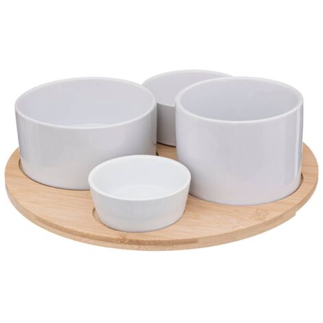 Set da aperitivo in bambù da 5 pezzi white - Sg secret de gourmet