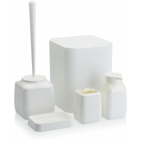 Set da bagno bianco cristallo da 5 pezzi