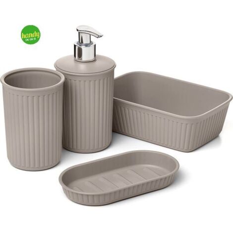Set da bagno da appoggio Plasticos Tatay serie baobab 4 pz bianco