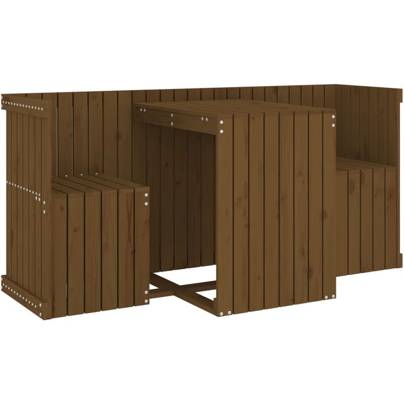 Set Da Balcone A 2 Posti Ambra In Legno Massello Di Pino Vidaxl