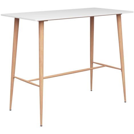 Set da Bar 7 pz Bianco e Grigio vidaXL