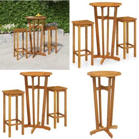 Set da Bar da Giardino 3 pz in Legno Massello di Acacia - Bar in acacia - Bar da giardino