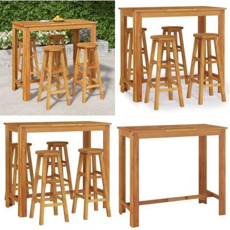 Set da Bar da Giardino 5 pz in Legno Massello di Acacia - Bar in acacia - Bar da giardino