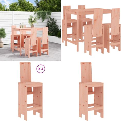 Set da Bar da Giardino 5 pz in Legno Massello di Douglas - Bar da giardino - Tavolo da bar