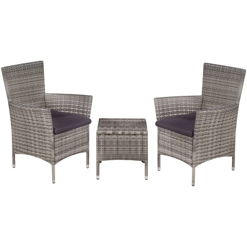 Vidaxl - Set da Bistrot 3 pz in Polyrattan Grigio 2774