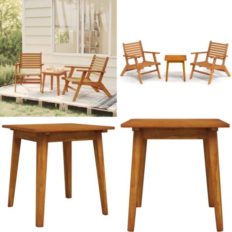 Set da Bistrot 3 pz in Legno Massello di Acacia - Tavolo da giardino - Sedie da giardino