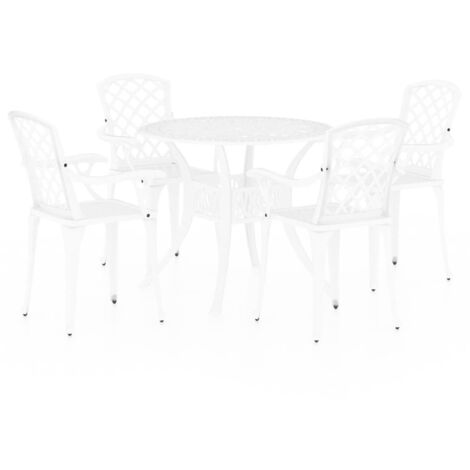 Set da Bistrot 5 pz in Alluminio Pressofuso Bianco vidaXL
