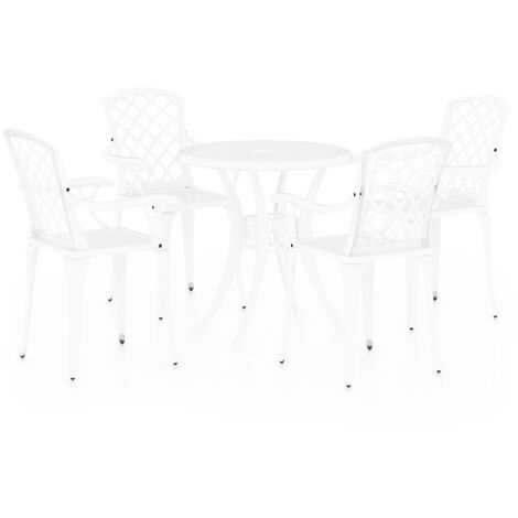 Set da Bistrot 5 pz in Alluminio Pressofuso Bianco vidaXL
