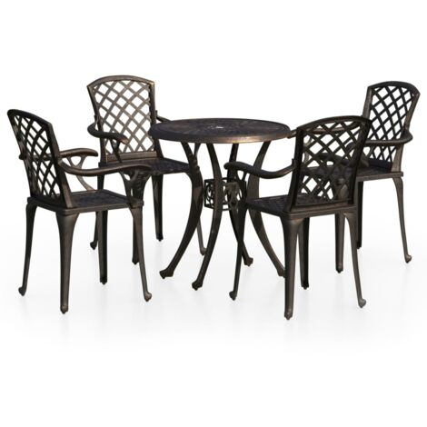 Set da Bistrot 5 pz in Alluminio Pressofuso Bronzo vidaXL