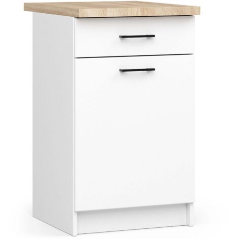 Set da cucina: Bianco Opaco / Cemento, P: L: 250 cm, A: 220 cm, P: 60 cm