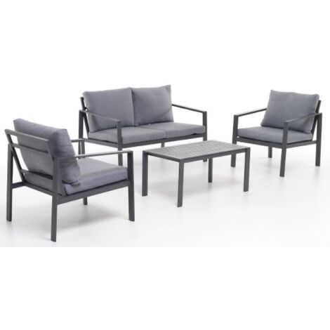 SET DA GIARDINO 4 POSTI ANTRACITE CON DIVANETTO 2 POLTRONE E TAVOLINO ATLANTA