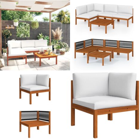 Set da giardino 5 pezzi con cuscini crema 63x63 cm - Set da giardino - Cuscini da giardino