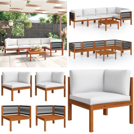 Set da giardino 6 pezzi con cuscini crema 63x63 cm - Divano da giardino - Cuscini da giardino