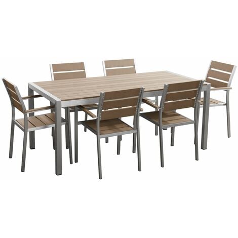 Set 6 sedie tavolo alluminio