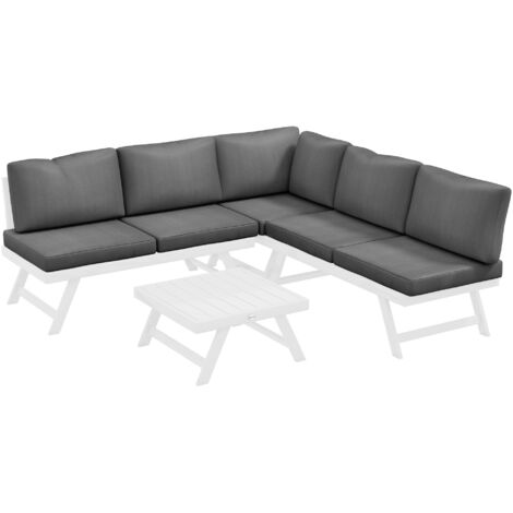 Set da giardino composto da 4 pezzi, set di mobili da salotto da 4 pezzi, 115 cm x 61 cm x 65 cm, grigio + bianco