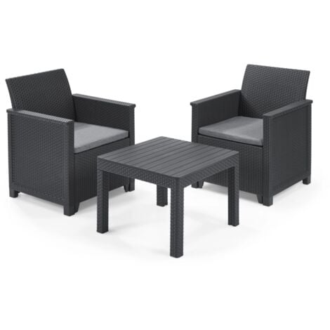 Set da giardino con tavolo in resina antiurto effetto