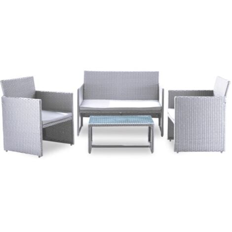 set da giardino essenza "valencia" bianco 4 posti