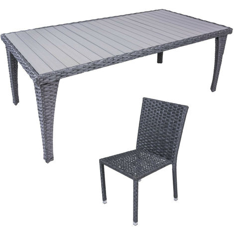 Set Da Giardino Esterno Struttura Polyrattan Acciaio Doghe Sedie Imperial Coveri