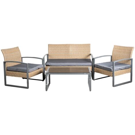 set da giardino eurogarden "iris" miele 4 sedute e tavolino