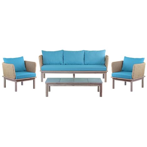 Set da giardino in acacia sbiancata e polyrattan - Santa Maria