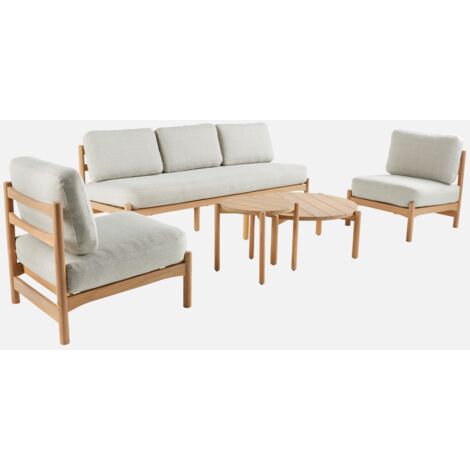 Set da giardino in legno di acacia, 5 posti